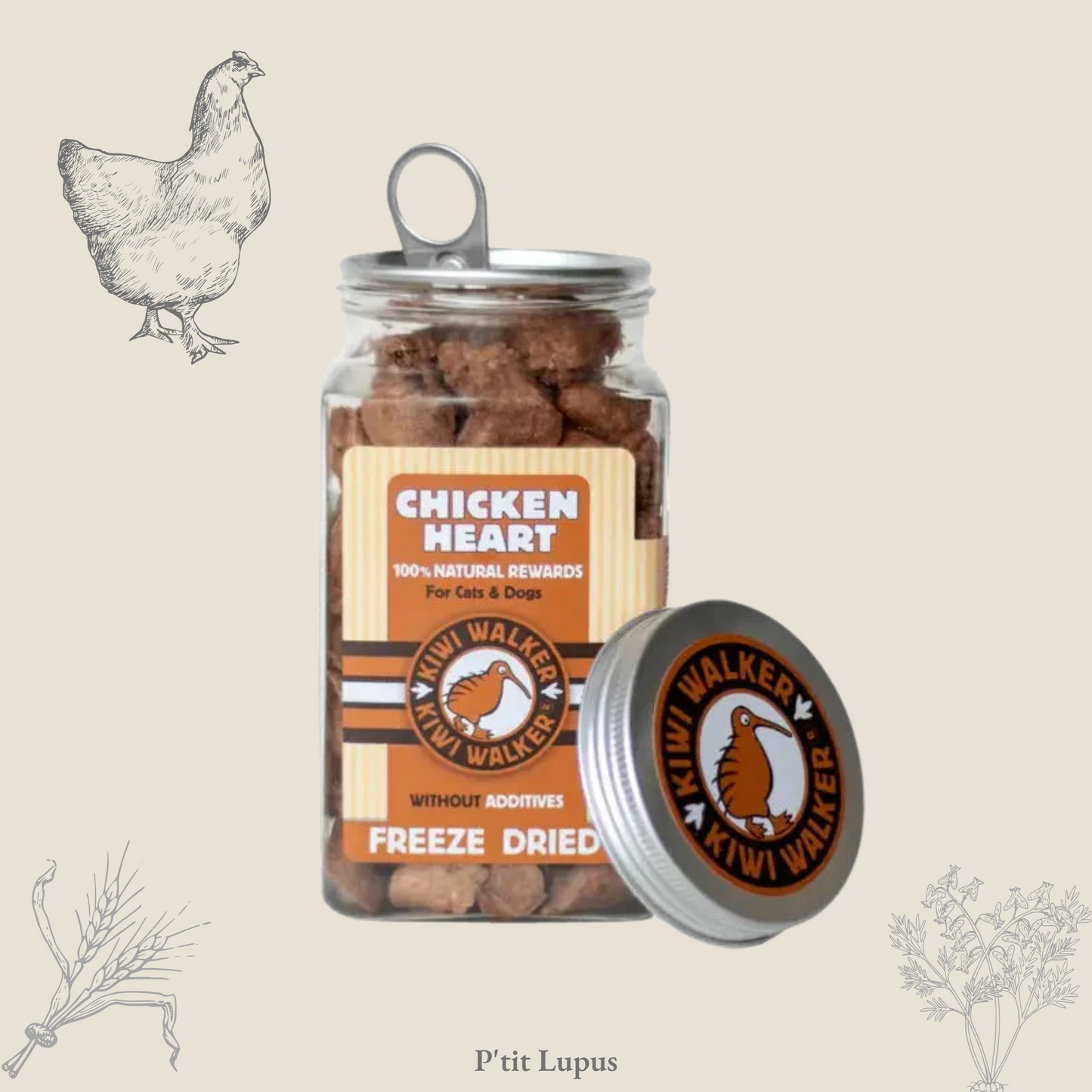Friandises Lyophilisées - 100% Coeur de Poulet - 60g